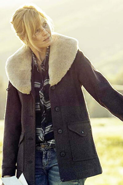 beth-dutton-Brown-Wool-Coat-Yellowstone-outfits