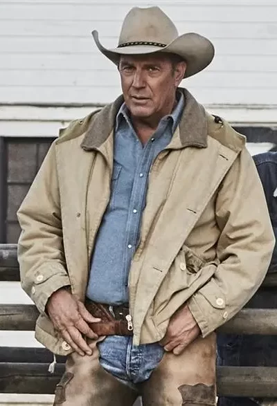 John Dutton Beige Cotton Jacket Yellowstone outfits-01