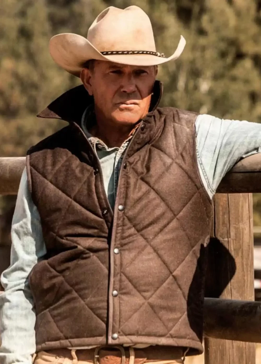 John Dutton Brown Quilted Vest Yellowstone