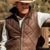 John Dutton Brown Quilted Vest Yellowstone