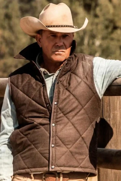 John Dutton Brown Quilted Vest Yellowstone