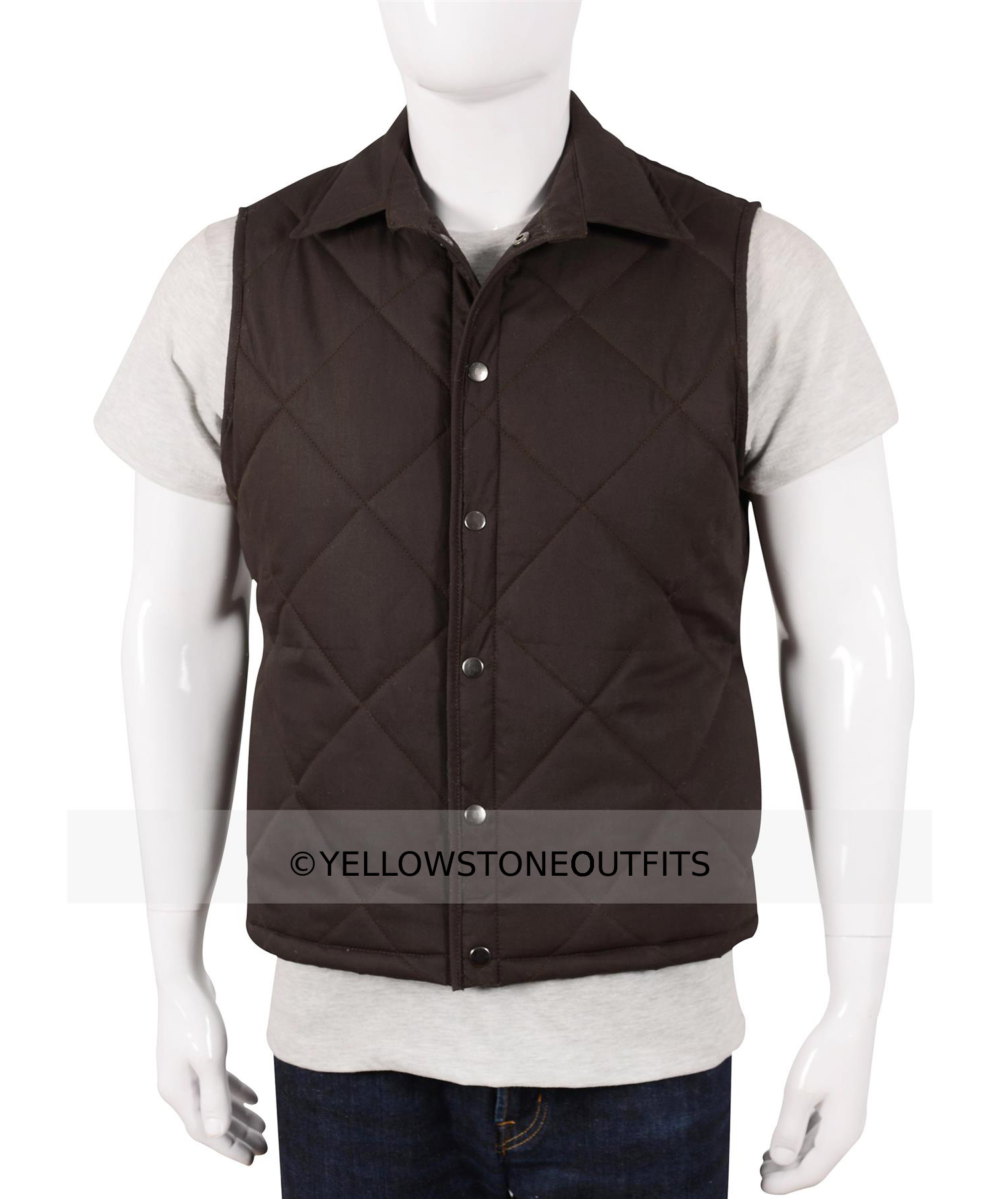 John Dutton Brown Quilted Vest Yellowstone