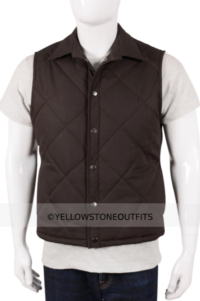 John Dutton Brown Quilted Vest Yellowstone