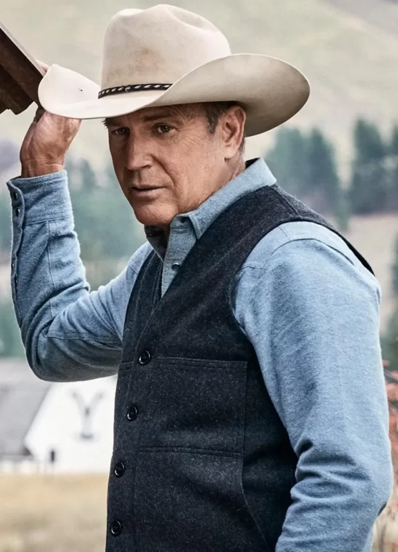 John Dutton Grey Wool Vest Yellowstone
