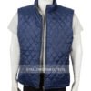 John Dutton Blue Quilted Vest | Kevin Costner Yellowstone