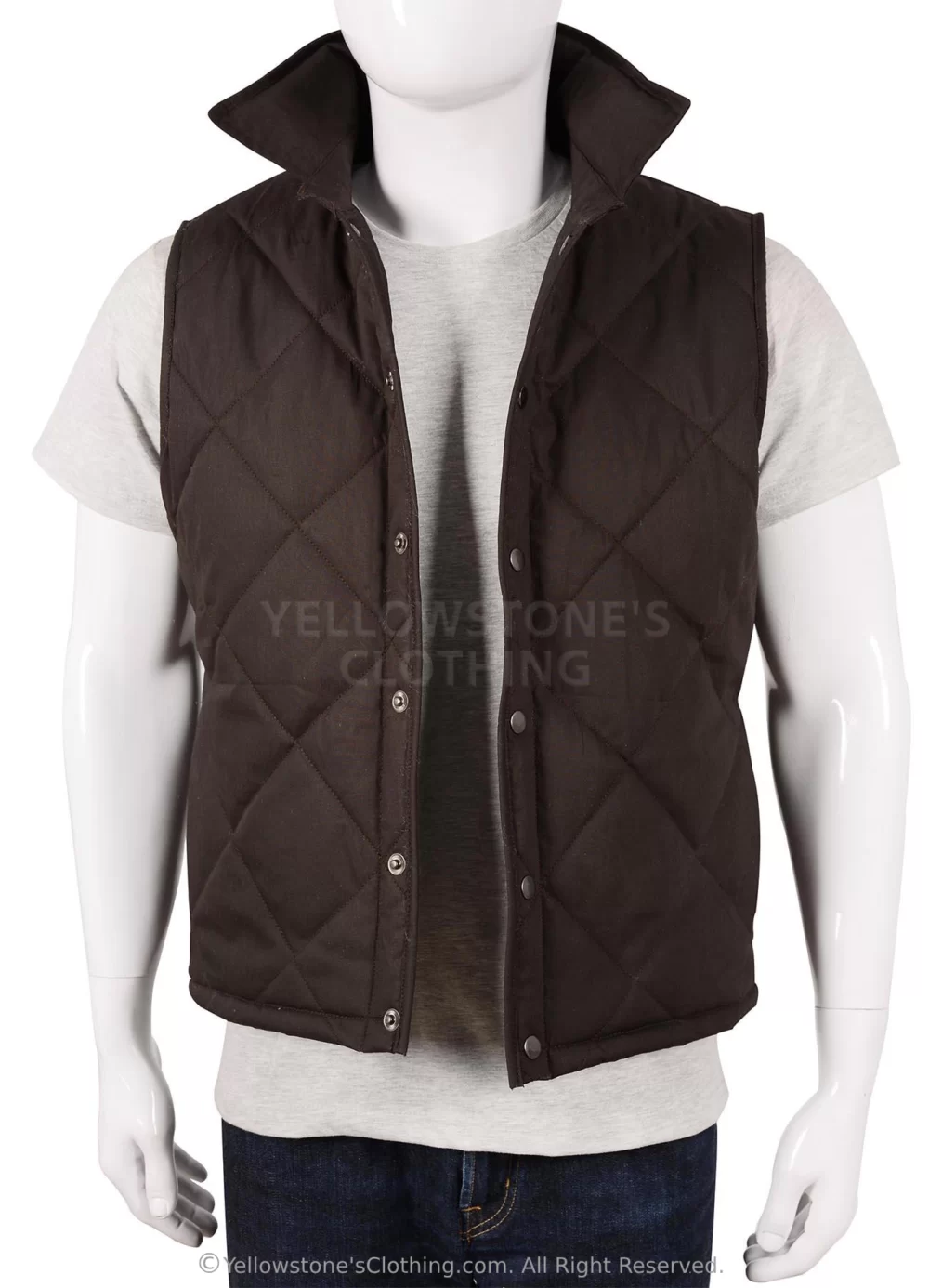 John Dutton Brown Quilted Vest Yellowstone