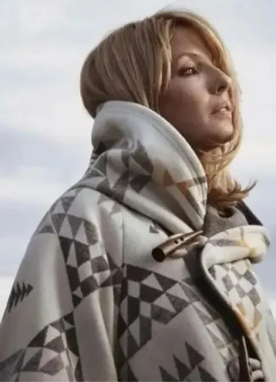 Kelly Reilly Yellowstone Beth Dutton White Poncho Coat