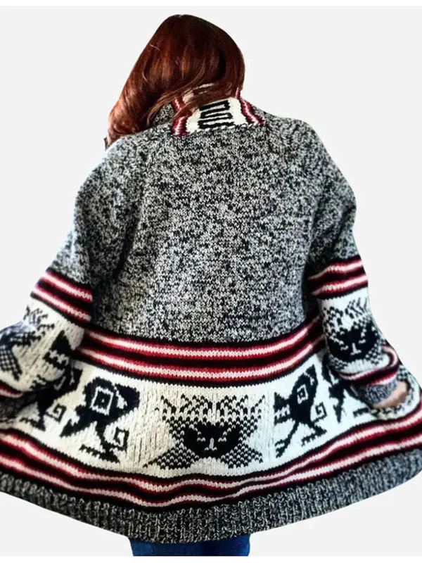 Yellowstone S5 Kelsey Asbille Grey Aztec Cardigan Yellowstone S5 Kelsey Asbille Grey Aztec Cardigan