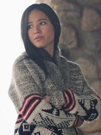 Yellowstone S5 Kelsey Asbille Grey Aztec Cardigan